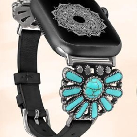 NEW Black Leather Stylish Apple Watch Band